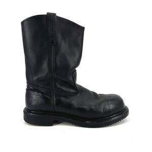 Red Wings Pecos Men Leather Motorcycle Work Boots Size 11.5 Steel Toe Safety USA